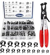 330-Piece Spring Hose Clamp Assortment - 5-13mm Stainless Steel Fuel Line Clips For Automotive