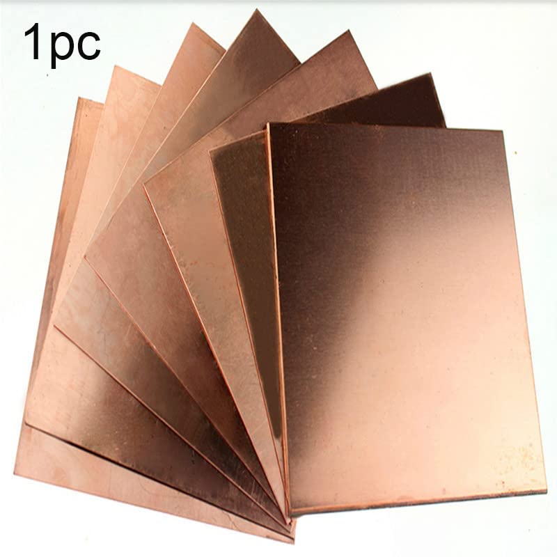 Placa de chapa de cobre de 100x100mm, buen comportamiento mecánico y estabilidad térmica, grosor de 0,3-8mm, 1 ud.(2.5x100x100mm)