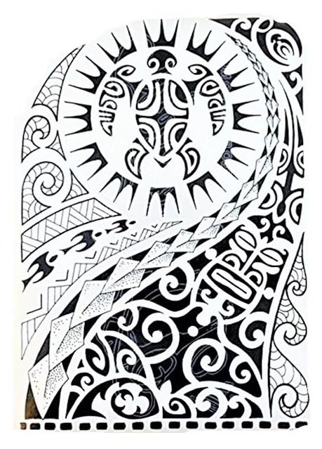 Tatouage tribal temporaire Maori Design Tatouage Tortue Tatouage Tribal Tatouage adhésif HB523