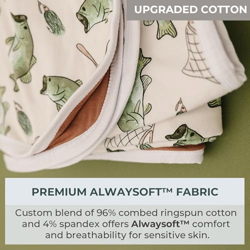 Image of Pobibaby Boy Blankets, Toddler Blanket, 50x50, Soft Cotton (Gone Fishing)