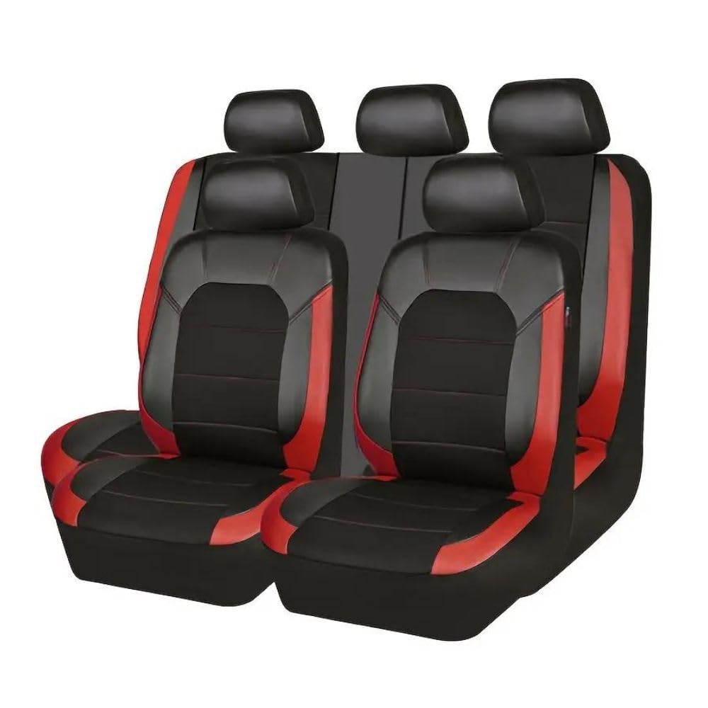 gzqfc 5 Seats Car Seat Covers for Mercedes Benz S63 S65 AMG C217 A217/SL 55 60 70 73 AMG R129/SL 63 65 AMG R230, Front Rear Seats Protectors Set Suitable for All Seasons,Black-Red