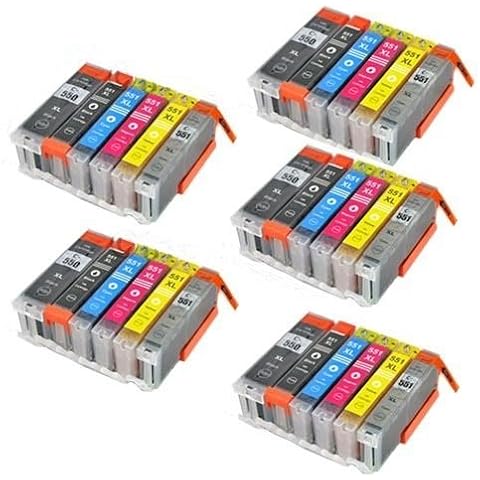 30PK High Capacity inks for Canon PIXMA iP7250, iX6850,iP8750, iX6850, MG5450, MG5550, MG5650, MG6350, MG6450, MG7150, MX725, MX925 Colour Inkjet Printer compatible ink cartridges latest Chip 5 full Sets of Six including GREY CLI-551 PGI 550 Black CLI551(BCMY) Cover