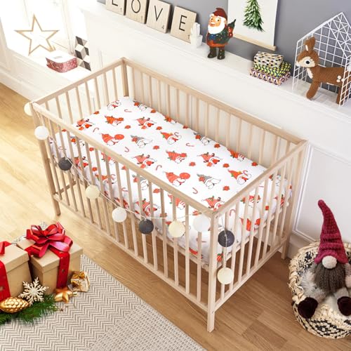 Image of UOMNY Crib Sheet Christmas Fitted Crib Sheets Baby Sheet for Standard Crib and Toddler Mattresses Nursery Bedding Sheet Crib Mattress Sheets for Boys and Girls 1 Pack Space Toddler Sheet