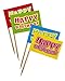 Produktbild cama24com Party-Picks-Picker-Spieße Happy Birthday Luftballon 24 Stück Geburtstag Tischdeko mit Palandi® Sticker