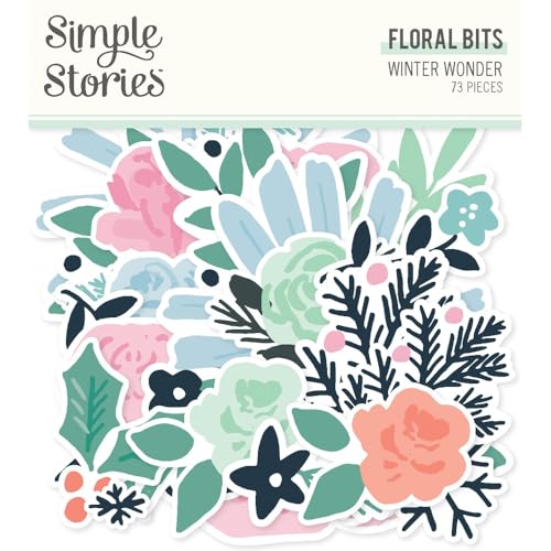 Die-cuts Winter Wonder: elementos de scrapbooking floral con 73 recortes de papel 2