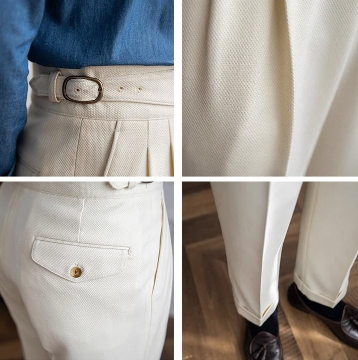 Drolia Formal Men's Slim Fit Suit Pant Mens Business Causal Trousers Classic Dress Pants4