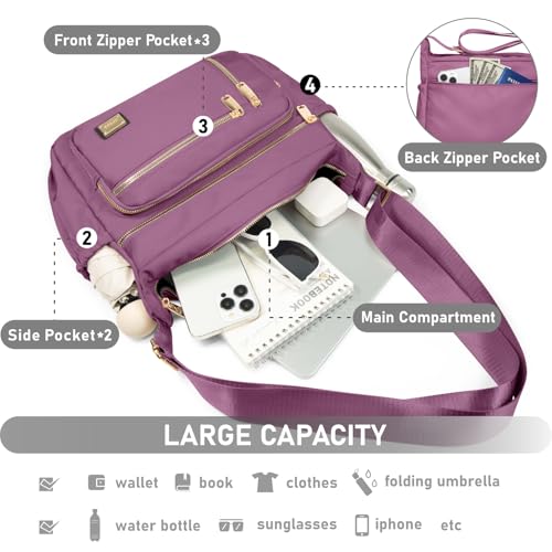 Image of NPBAG Crossbody Bag for Women, Shoulder Purse Handbag Messenger Bag, Trendy Pocketbooks, Waterproof and Multi-Pockets