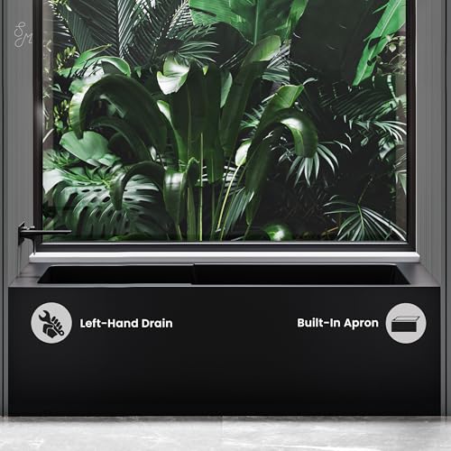 image for Swiss Madison Voltaire 60 in. x 32 in. Acrylic Matte Black, Skirted Al