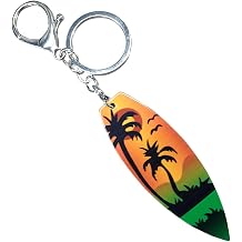 Summer Beach Favors Car Keychain, Acrylic Surfboard Auto Key Ring, Funny Vehicle Key Organization Accessory Style3