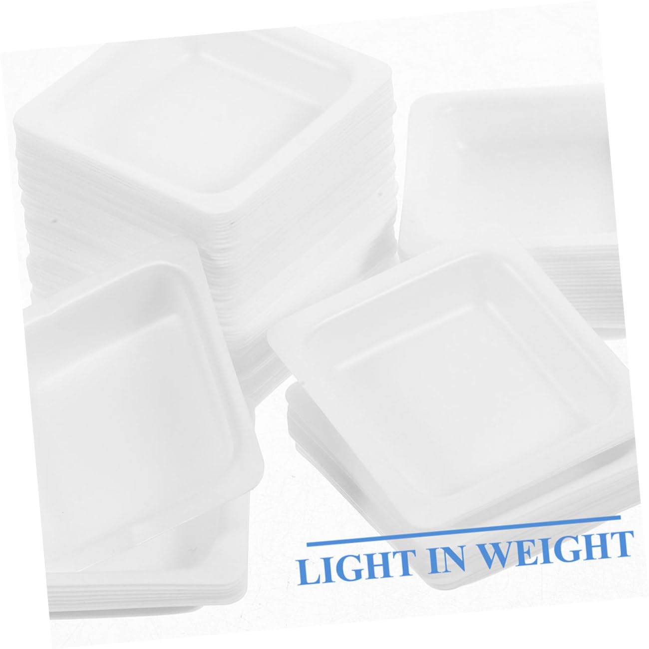 Alipis 50Pcs Sample Weighing Tray Reusable Weigh Boats for Powder Liquid Measurement Lab Scale Dish Capacity Stackable Design for and Transport