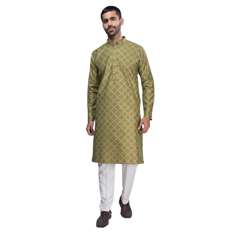 Image of BELLAZO Men's Premium Cotton Printed Regular Kurta | Stylish Kurta for Weddings /Festivals