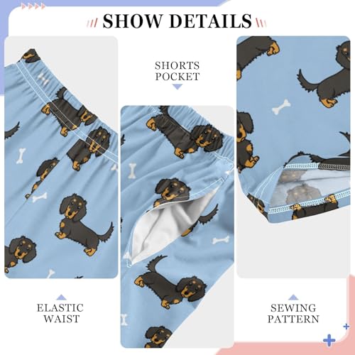 ZZKKO Long Haired Dachshund Dog Boys Pants for Kids Jogger Pants with Pockets S-XL4