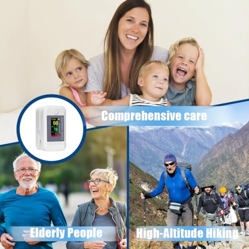 Tomedeks 1 Stück Pulsoximeter+1Stück Aufbewahrungstasche, Blutsauerstoffsättigungsmessgerät, Zur präzisen Messung der Sauerstoffsättigung im Blut, hochpräzises Finger-Pulsoximeter, Herzfrequenzmesser