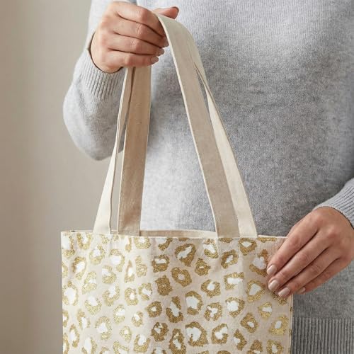 Bolsa de lona grande con estampado de leopardo 15 x 17 pulg 6 pz miniatura 2