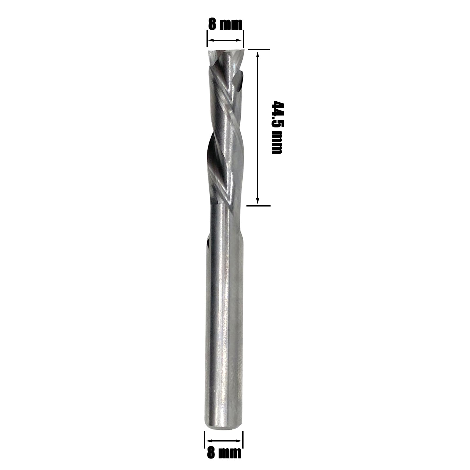 Spiralnutfräser 8mm Schaft，Up&Down Kompressions Cut CNC VHM Spiralfräser für Oberfräse，8 mm mit Schnittdurchmesser，44.5 mm Schnittlänge Holzfräser zum Schneiden von Holz