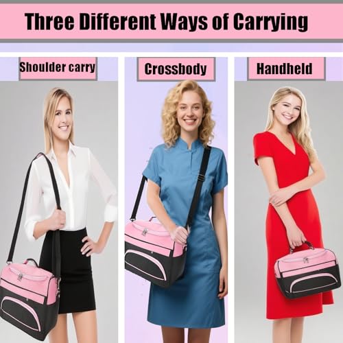 Large Capacity Hairdresser Bag Barber Carrying Case with Handle and Shoulder Strap, Beauty Salon Tool Kits Storage Travel Barber Case Holds Various Hair Cutting Tools Haircutting Bag3