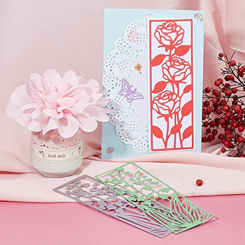 ORIGACH 4 Pcs Metal Flower Frame Cutting Dies Embossing Stencils Template Mould for DIY Bookmark Scrapbooking Card Decoration 3D Flower Decoration