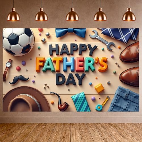 Family Tribute Banner Fatherhood Honor Striped Tie Style Father's...