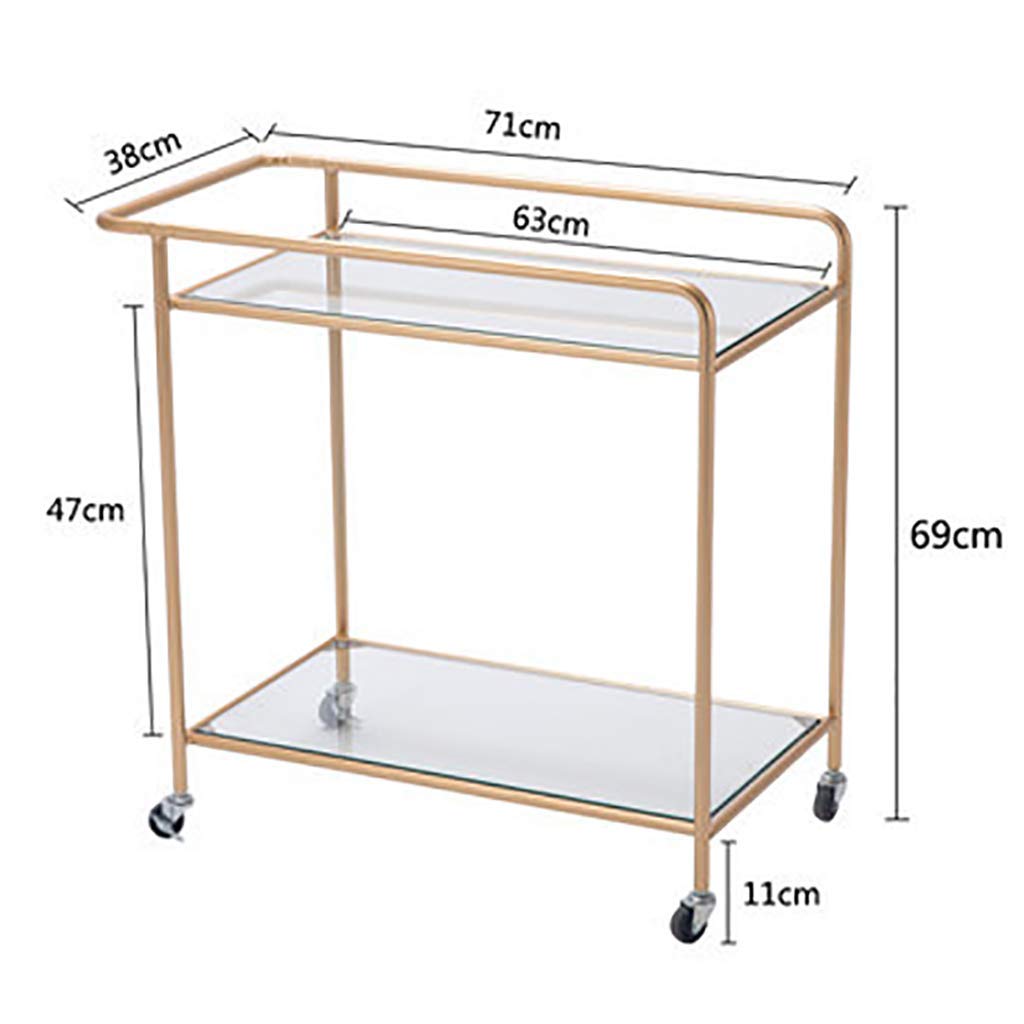 Carrelli, Carrello Multifunzione, Veicoli Portatili per il Riciclaio, Carrello da Portata Carrello da Cucina con Isola in Ferro da Cucina con Vetro Temperato, Carrello da Portata per Organizzazi