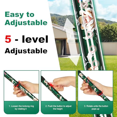 Image of MFE Folding Cane, Portable 5-Level Adjustable Height Walking Stick with Foldable Design, Wrist Strap, and T Handle for Men and Women (Green Floral)