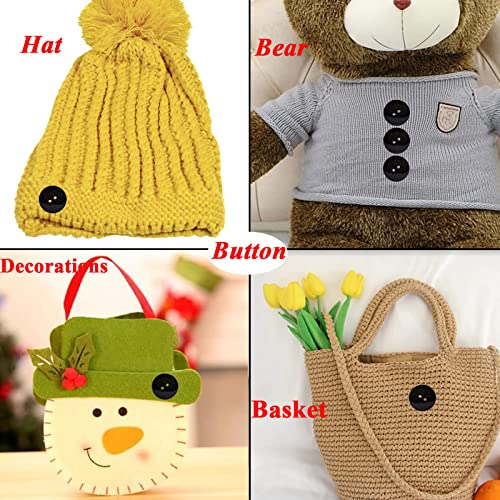 Black Button For Sewing-200 Pcs Craft Assorted Shirt Jean Coat Buttons-2 Hole Large Snap Handmade Ornament Buckle With 3 Size For Clothing Pant Hat Diy Decoration-Round Resin Manual Sewing Clasp Kit #TOP3