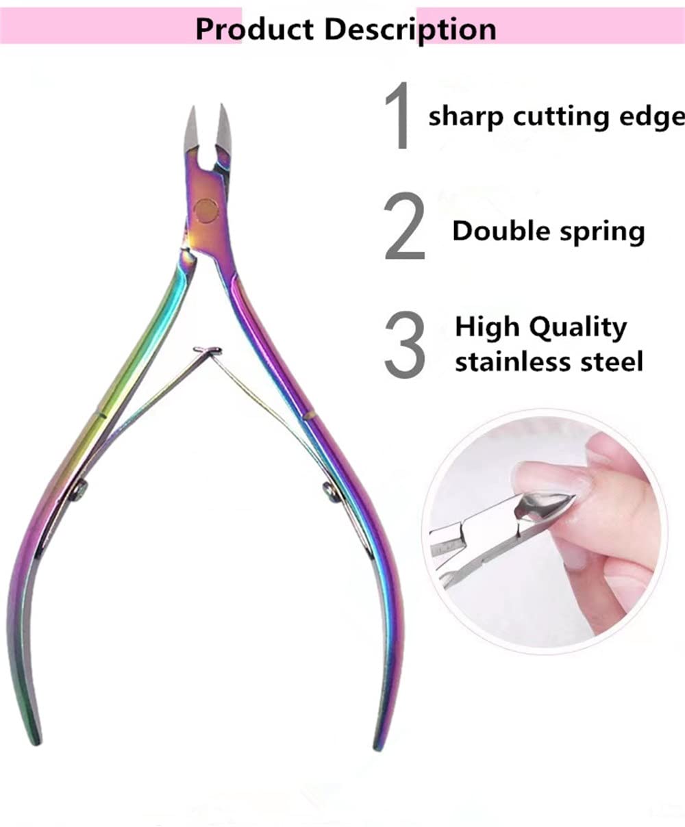 Tijeras para cutículas de Acero Inoxidable de 3 Piezas, para Empujar Las uñas, para Recoger Las uñas, para Quitar Las uñas, Herramientas Profesionales para pedicura