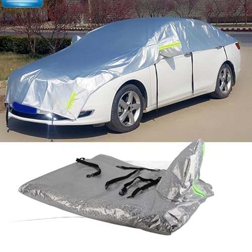 Ausla Cubierta Protectora de Parabrisas de Medio Garaje para Coche, Papel de Aluminio, Protección contra la Nieve, Impermeable, Transpirable, Protección UV (para vehículos Todoterreno)