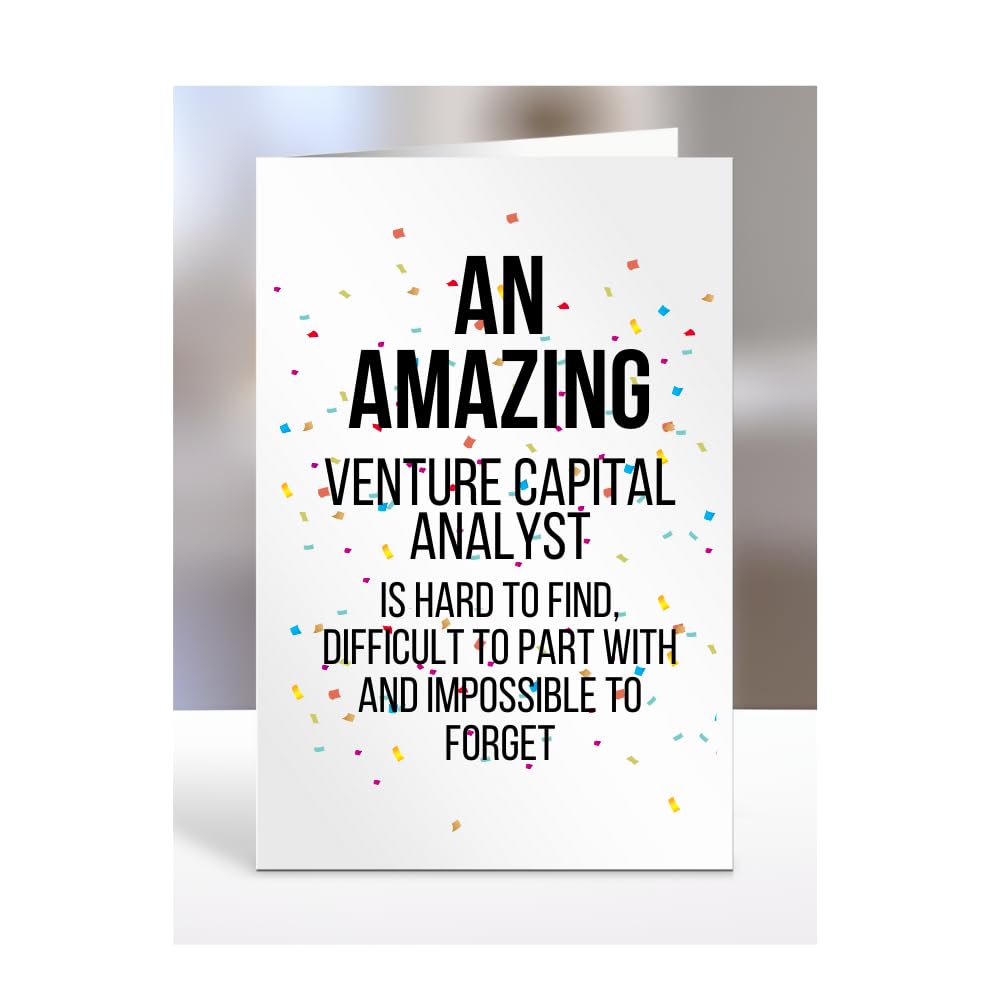 Retirement Card for Women Men, Leaving Gifts for Colleagues, Boss, Farewell, Goodbye Presents for Venture Capital Analyst, An amazing is hard to find, A5-225c_272 — image 1