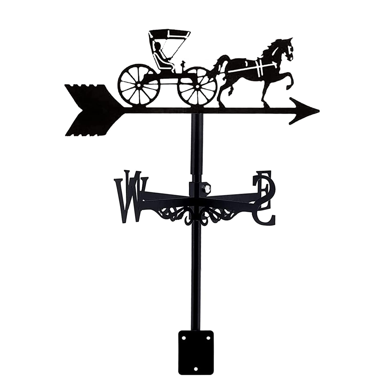 Klonwg Weathervane Farm Scene Garden Ornament Weather Vane Weathercock Stainless Steel Wind Direction Indicator With Mounting Bracket Corrosion Resistant