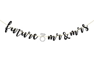 Future Mr & Mrs Wedding Banner - Black Glitter, Engagement Banner, Bridal Shower Decor