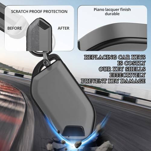 Image of for Kia Key Fob Cover Accessories,Matte TPU Material, with a Cute Leather Keychain,for Telluride,Carnival,K5 gt line，K5，Forte，K4，Sorento, Sportage and Other Models. (Matte Gray, Model-1)