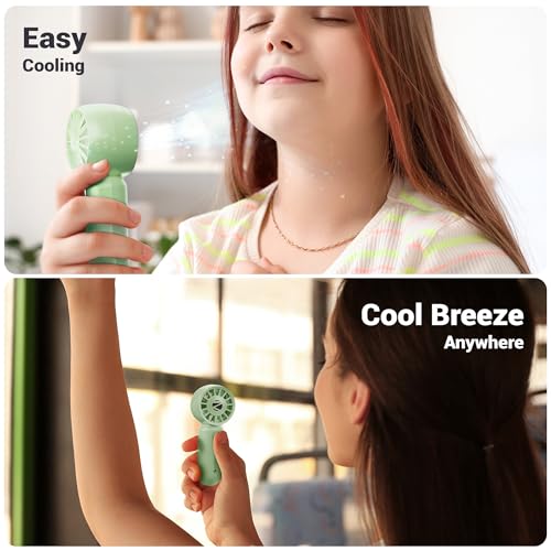 Image of Zebronics Heat Buster 100, Mini Portable Hand Fan, 10500 RPM, 3 Speed Modes with Brushless Motor, Upto 5.4m /s Airflow, Type C Charging, for Travel, Makeup, Office, Home (Green)