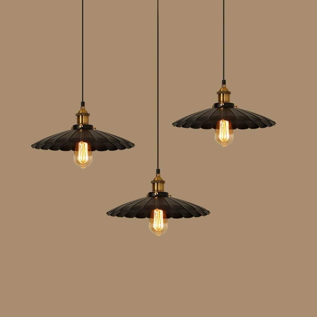 Pendant Lights Retro Loft Bar Umbrella Lid Chandelier Internet Cafes Coffee Shop Bar Decoration Restaurant Iron Chandelier Hanging Adjustable Creative Personality Livi (42 cm)