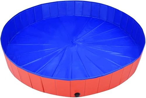 Miniatura 11 de SKM Piscina plegable para perros Azul 78.7"x11.8" PVC