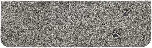 Rugtasu ラグタス 階段マット 約70×22cm てくてく肉球 洗濯機OK 置くだけ設置 滑り止め加工 フリーカット ペット対応 ふかふか やわらか (7枚, グレー)