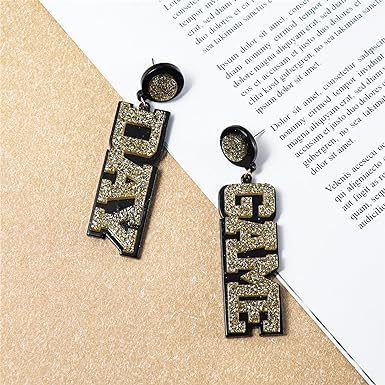 Acrylic Game Day Earrings Colorful Game Day Letter Drop Dangle Earring Football Team Fan Sports Favors Cheerleader Accessories Jewelry Gifts-B - Image 3