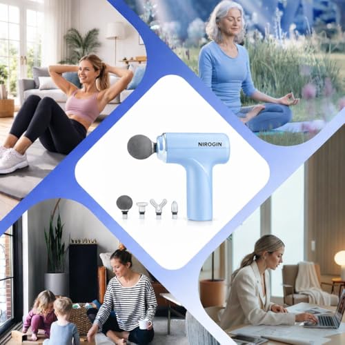 Image of Massage Gun for Body Pain Relief | Mini Massager Gun for Back Pain & Muscle Recovery | Portable Gun Massager for Deep Tissue Massage | Back Massager & Body Massage Gun (Blue)