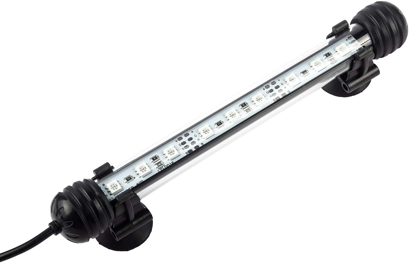 MPANDA Luz LED para acuario, lámpara sumergible para acuario, iluminación LED subacuática IP68, luces brillantes, lámpara de tubo de vidrio acrílico para tanque de peces, 11 pulgadas, color blanco