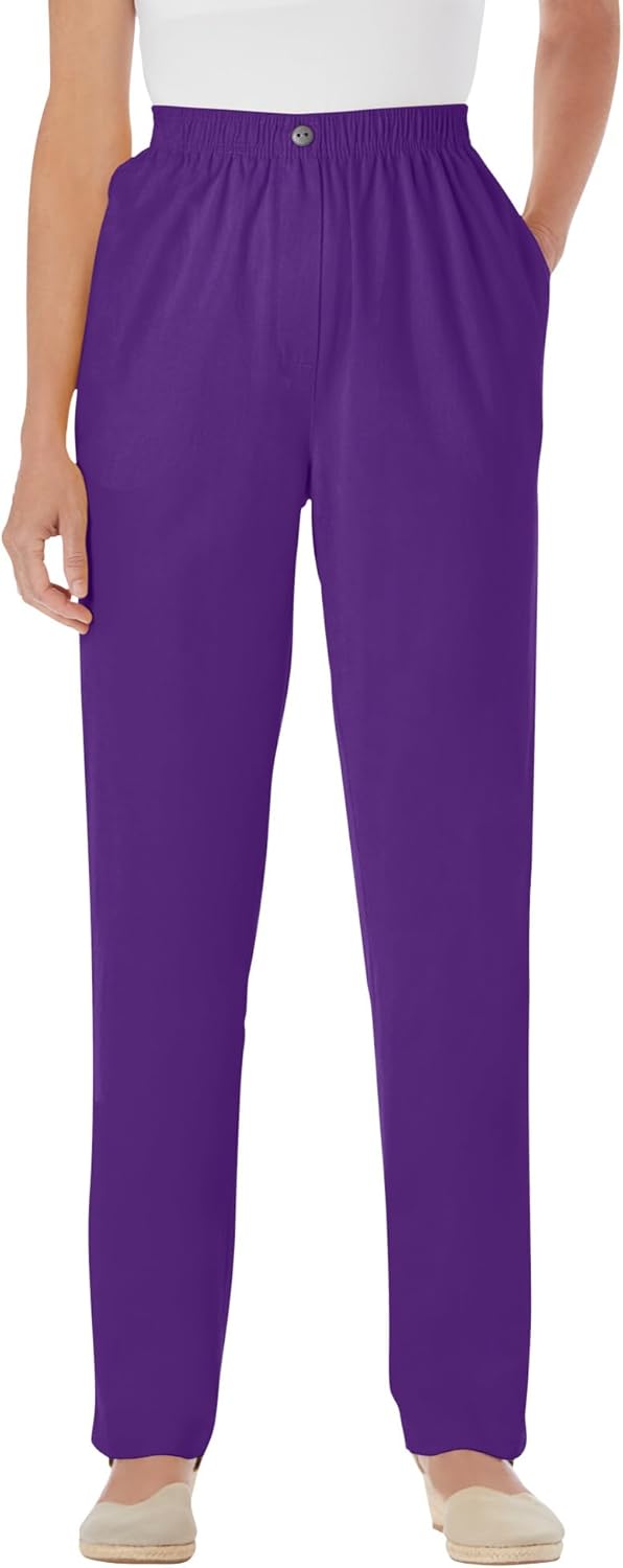 Woman Within Plus Size 7-Day Straight-Leg Elastic-Waist Denim Jean (Petite & Tall Available)