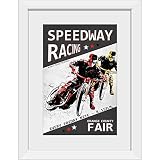 GREATBIGCANVAS Speedway Racing OC Fair White Framed Wall Art Print, Artwork