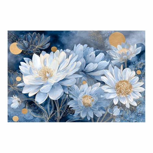 Tableau moderne effet peinture à l'huile art floral multicolore 40x60