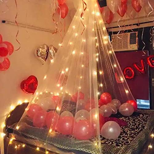 Party Propz Birthday Tent Decoration Set -Set of 3 Pcs | White Net Curtain for Birthday Decoration | Cabana Tent Decoration For Your Loved Ones | Net Decoration for Birthday | Birthday Decoration