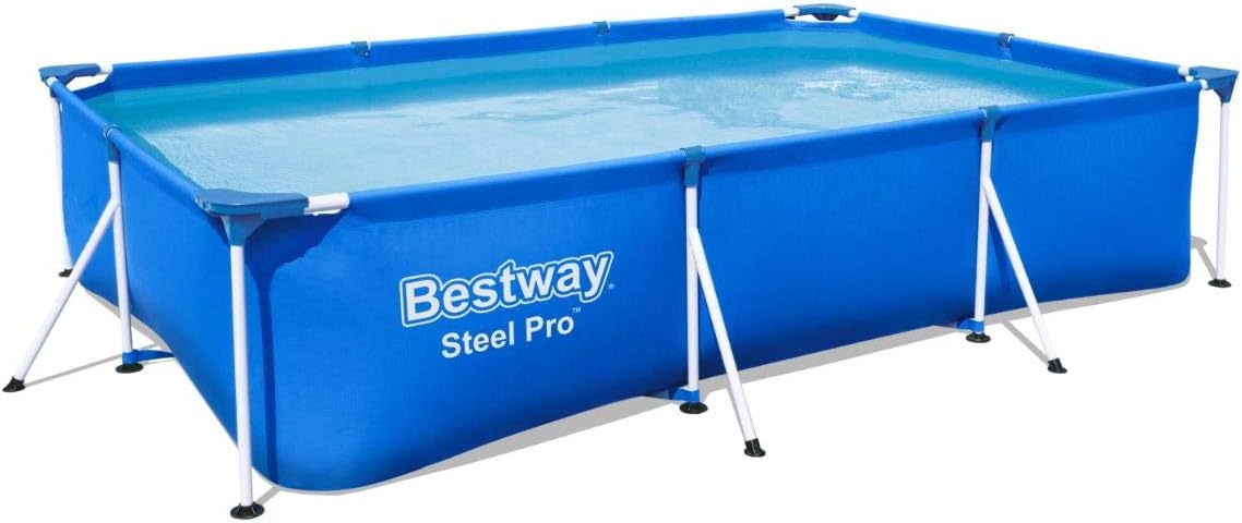 Steel Pro Deluxe Splash Frame Pool Set with Filter Pump, 300 cm x 201 cm x 66 cm Size, Blue