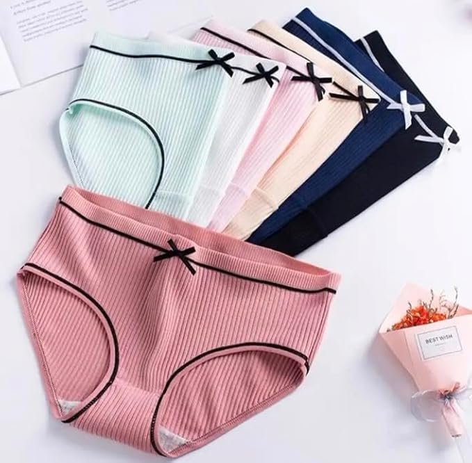 Image of LOURYN KOULYN Women Cotton Hipster Panty Combo | Soft Stretchable Breathable Underwear | Mid Waist Comfortable Ladies Briefs