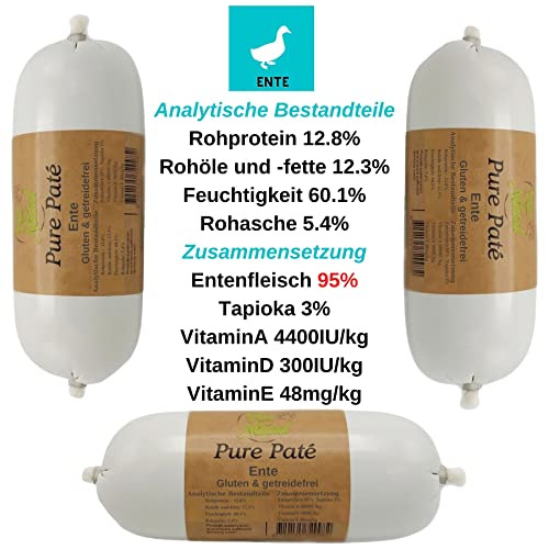 Paw Natural Hundewurst schnittfest | Gluten- & getreidefrei | (Ente, 3x400gr)