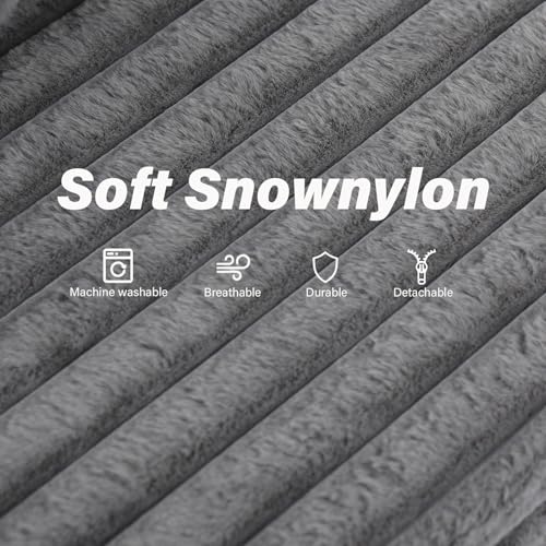 Image of Tiita Folding Sofa Bed Twin Size, Convertible Sleeper Chair Mattress with Pillow, Thick Corduroy Floor Mattress Couch Bed with Side Pocket, Guest Room, Dorm, Apartment, Grey