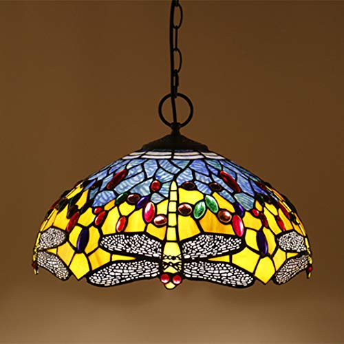 Suspension Tiffany E27 luminaire plafonnier design libellule vintage restaurant
