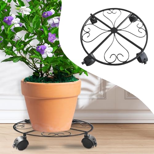 Support déplacement de pot à roulettes robuste pour plantes d'intérieur et terrasse - 4