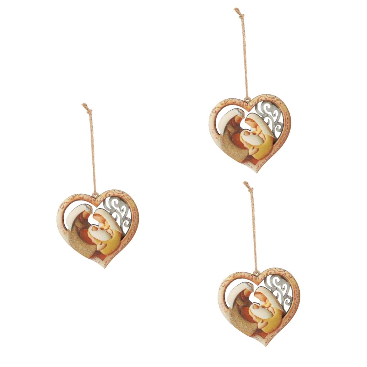 SOIMISS 3stücke Holz-Herz Deko-hänger Mit Familienmotiven Wanddeko Aus Holz Liebevolles Herz-Design Für Hochzeiten Partys Und Tägliche Dekorationen Vielseitig Einsetzbar Und Stilvoll