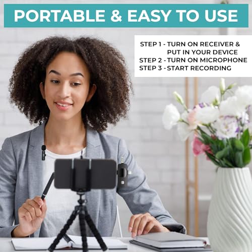 Image of 3 in 1 Dual Wireless Mic for Smartphones iPhones Tablets Laptops Desktops and Cameras Microphone for Recording Videos Insta Reels Podcast ASMR Vlogs YouTube Online Teaching (Universal Fit)